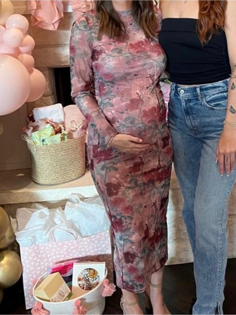 Pinkblush Pink Floral Maternity Party Dress - Elegant Baby Shower Outfit